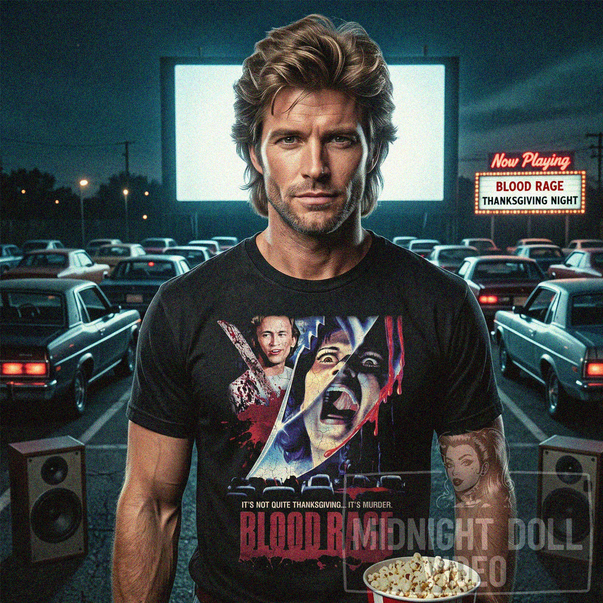BLOOD RAGE (1987) - "It's not quite Thanksgiving... It's murder." Vintage Shirt