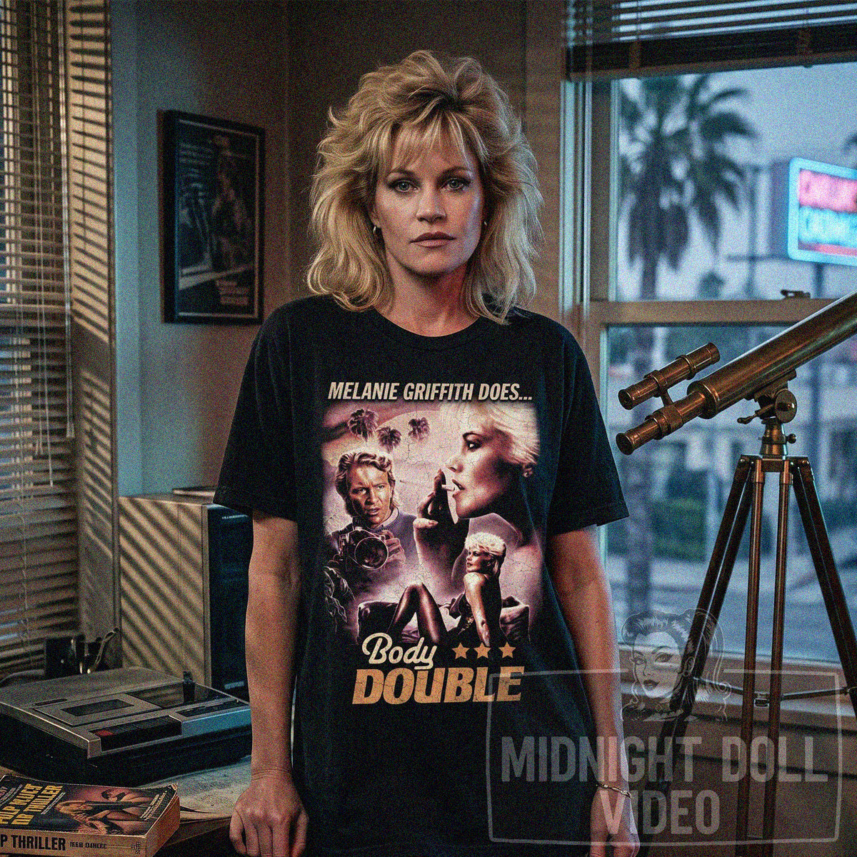 BODY DOUBLE (1984) - "Melanie Griffith does..." Vintage Shirt
