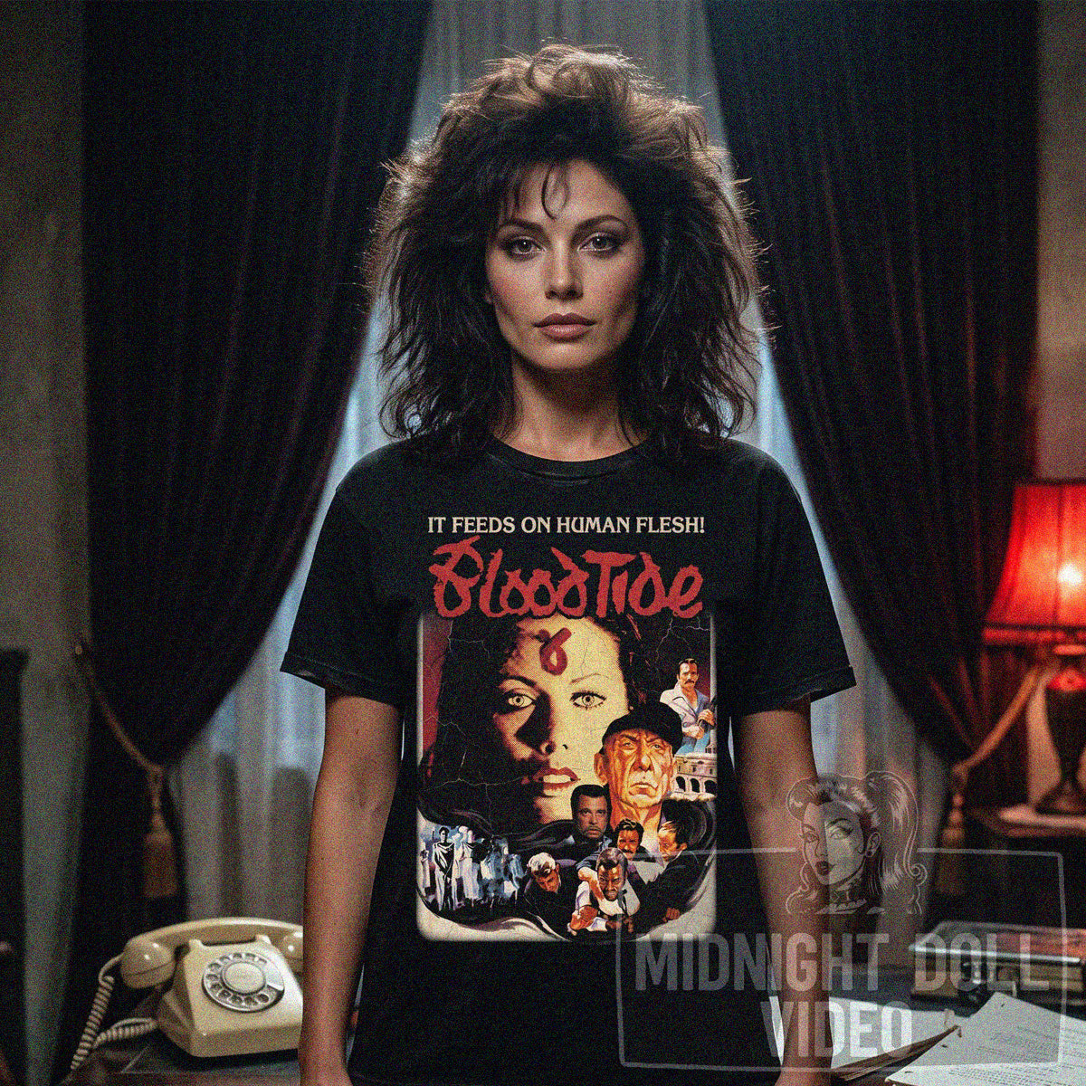 BLOOD TIDE (1982) - "It feeds on human flesh!" Vintage Shirt