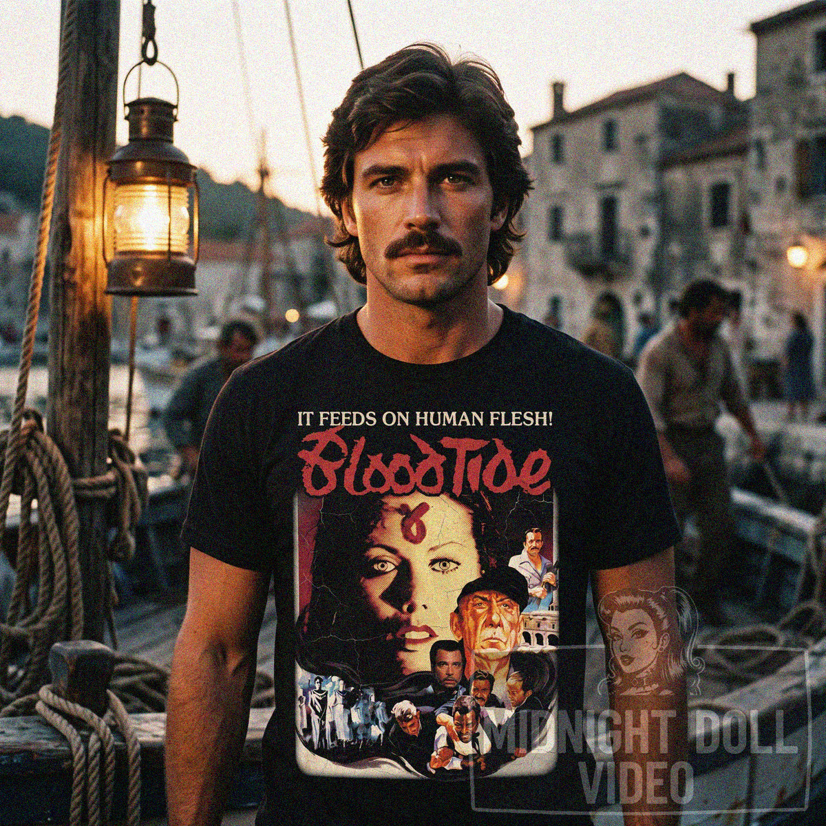BLOOD TIDE (1982) - "It feeds on human flesh!" Vintage Shirt