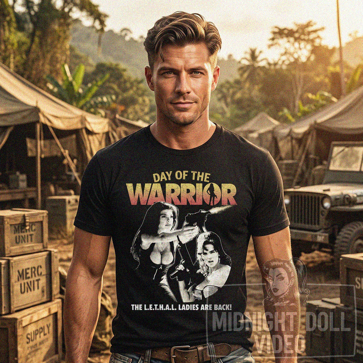 DAY OF THE WARRIOR (1996) - "The L.E.T.H.A.L. ladies are back!" Vintage Action Shirt