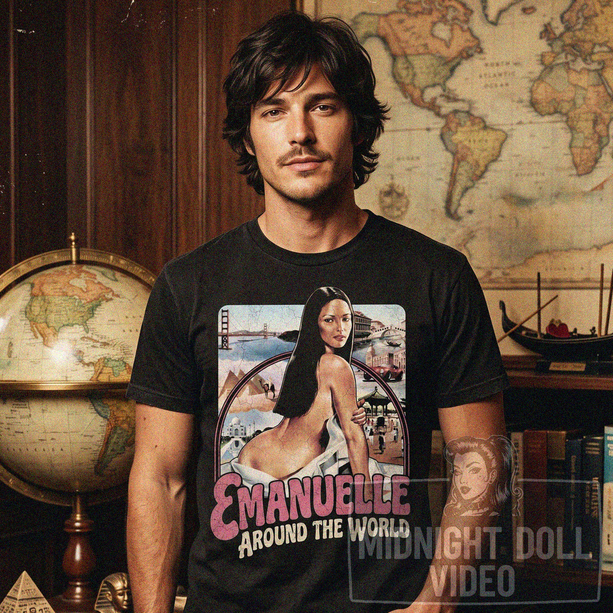 EMANUELLE AROUND THE WORLD (1977) - Vintage Exploitation Shirt