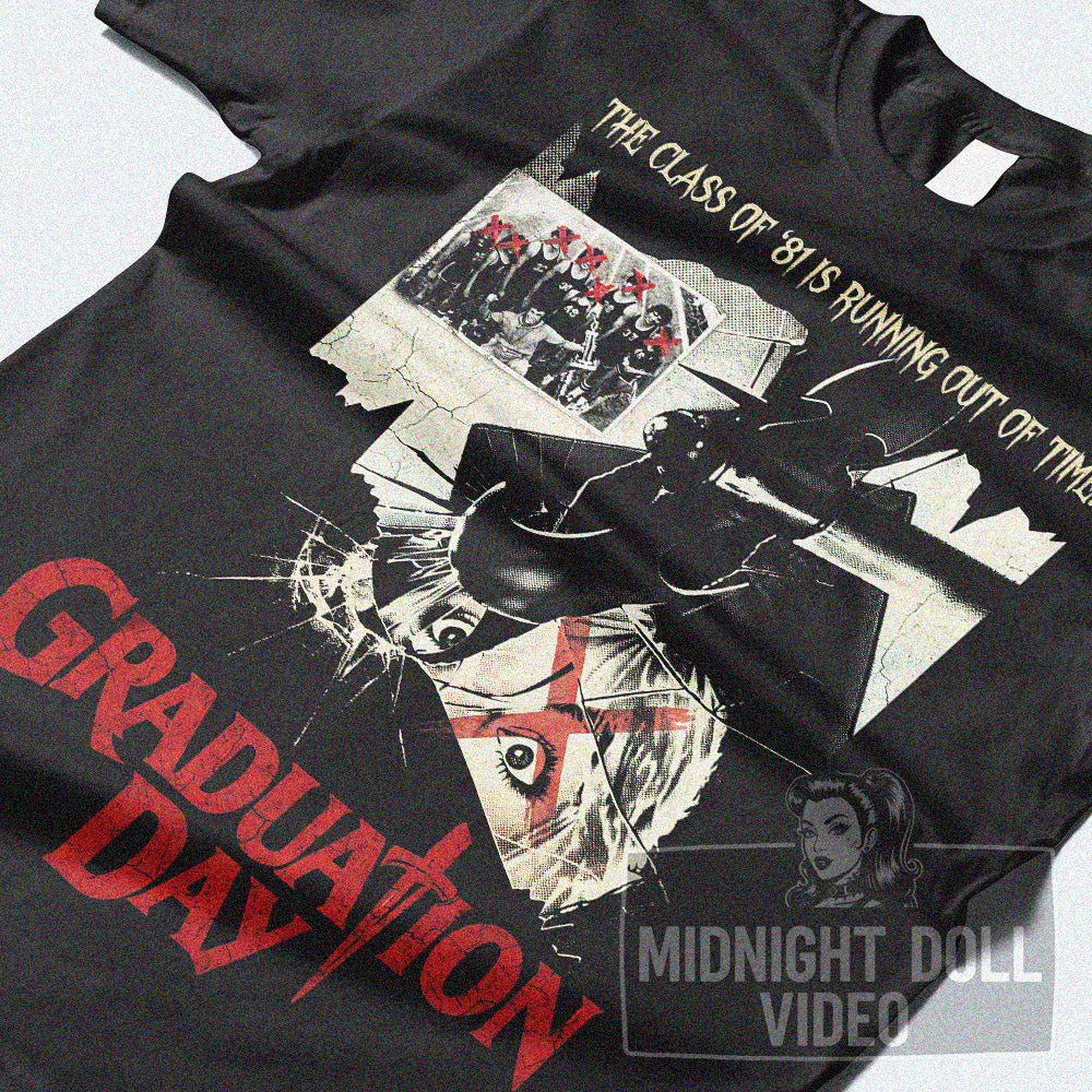 GRADUATION DAY (1981) - "The class of '81 is running out of time!" Vintage Slasher Shirt