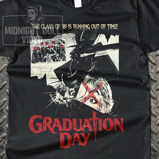 GRADUATION DAY (1981) - "The class of '81 is running out of time!" Vintage Slasher Shirt