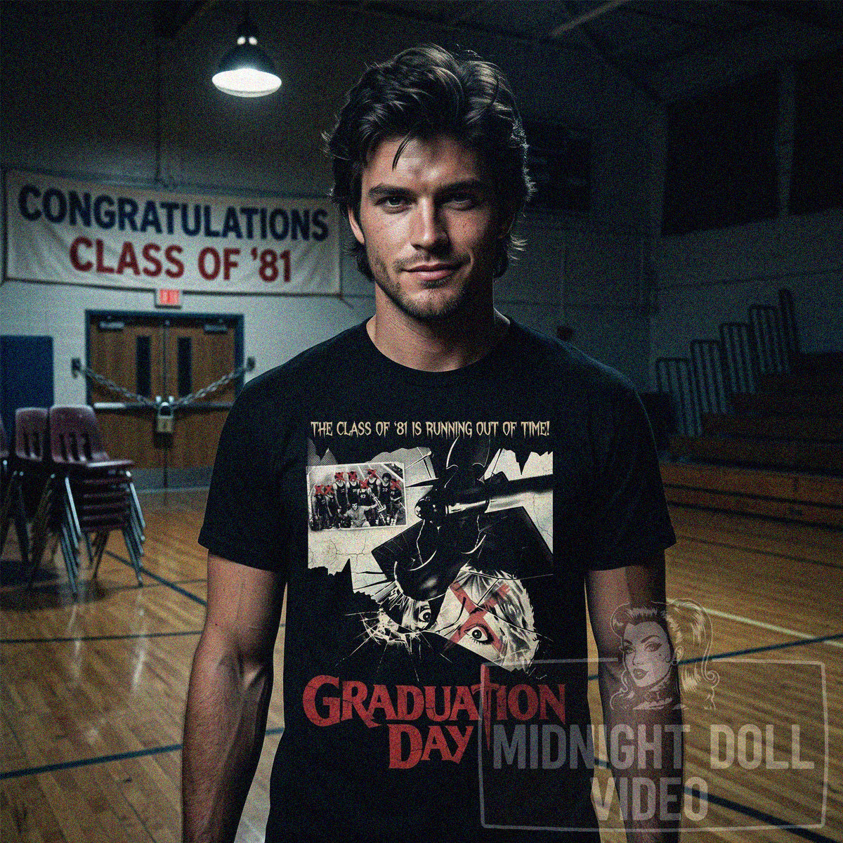 GRADUATION DAY (1981) - "The class of '81 is running out of time!" Vintage Slasher Shirt