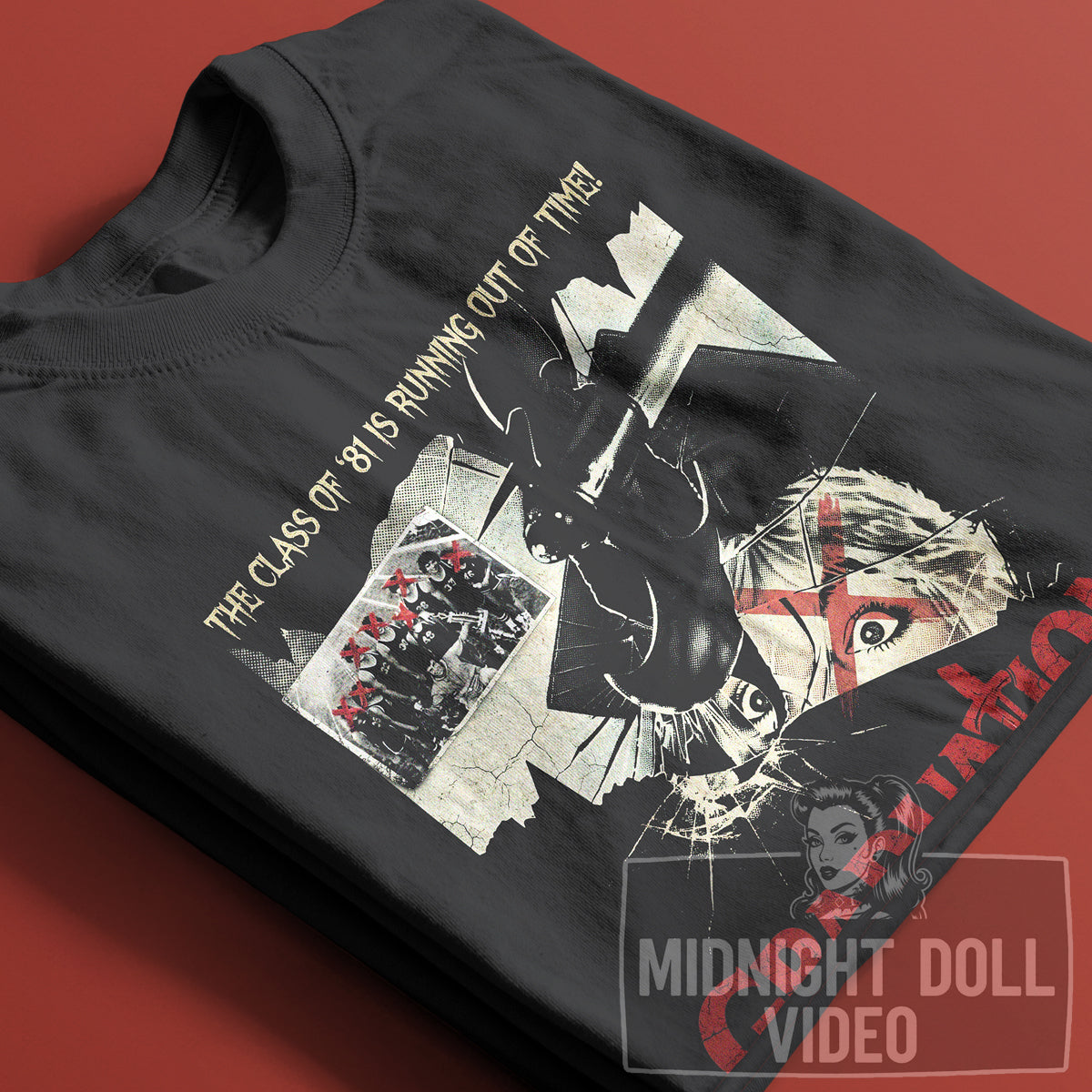 GRADUATION DAY (1981) - "The class of '81 is running out of time!" Vintage Slasher Shirt