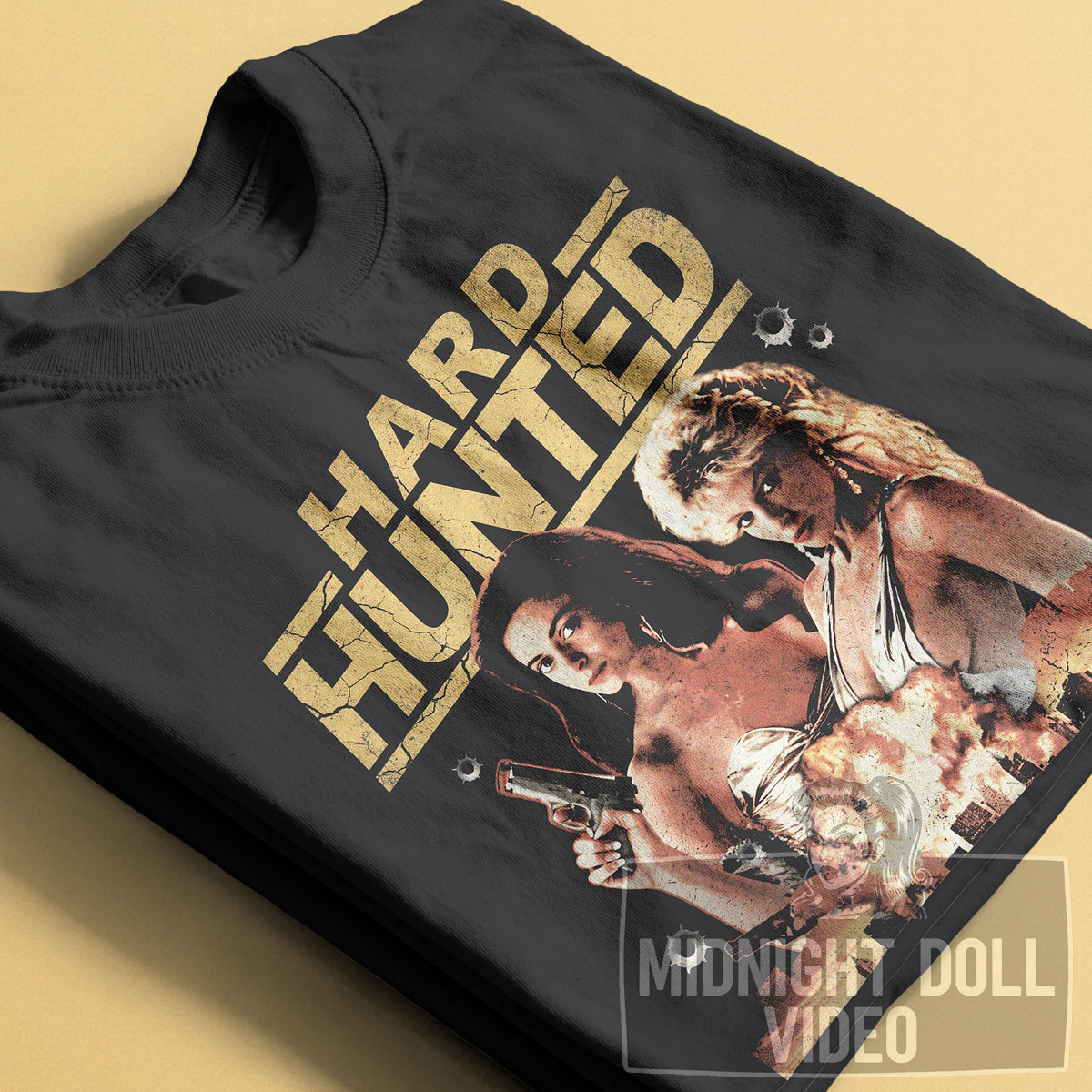 HARD HUNTED (1992) - "The world's hottest undercover agents are back!" Vintage Action Shirt