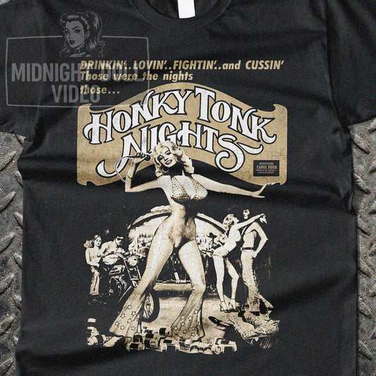 HONKY TONK NIGHTS (1981) - "Drinkin'.. Lovin'.. Fightin'.. and Cussin'" Vintage Exploitation Shirt