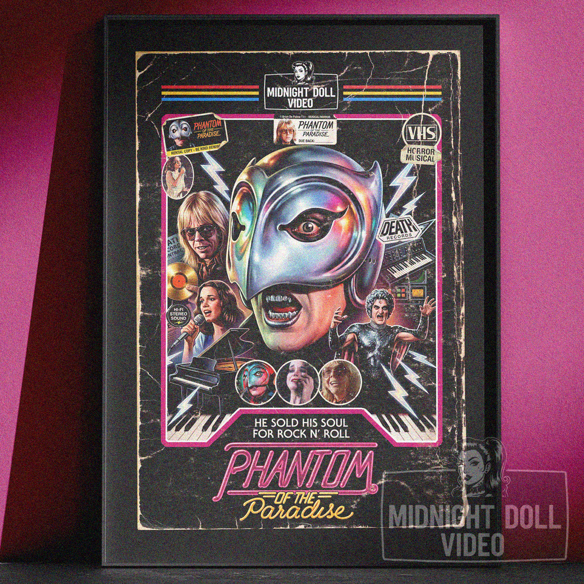 PHANTOM OF THE PARADISE (1974) - "He Sold His Soul for Rock N' Roll" VHS Tribute Art Print