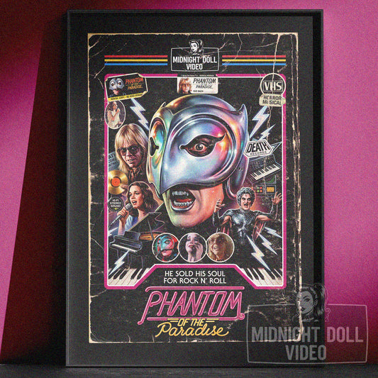 PHANTOM OF THE PARADISE (1974) - "He Sold His Soul for Rock N' Roll" VHS Tribute Art Print