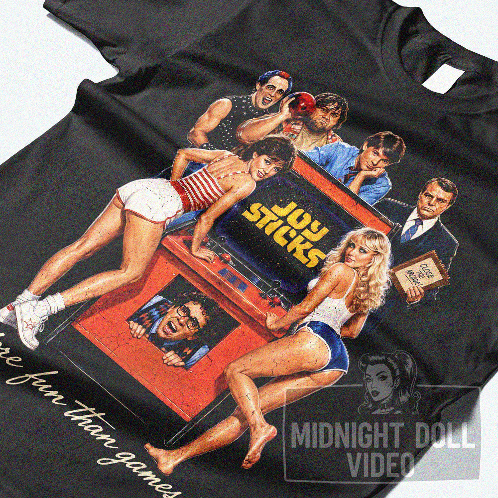 JOYSTICKS (1983) - "More fun than games!" Vintage Arcade Comedy Shirt