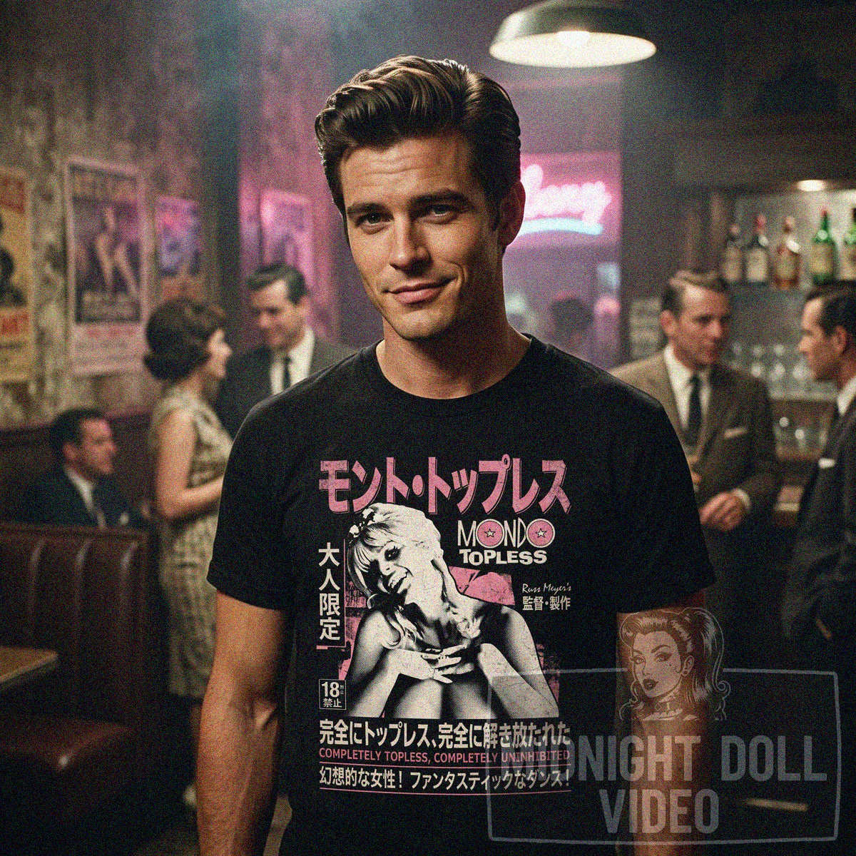 MONDO TOPLESS (1966) - "Completely Topless, Completely Uninhibited" Japanese T-Shirt