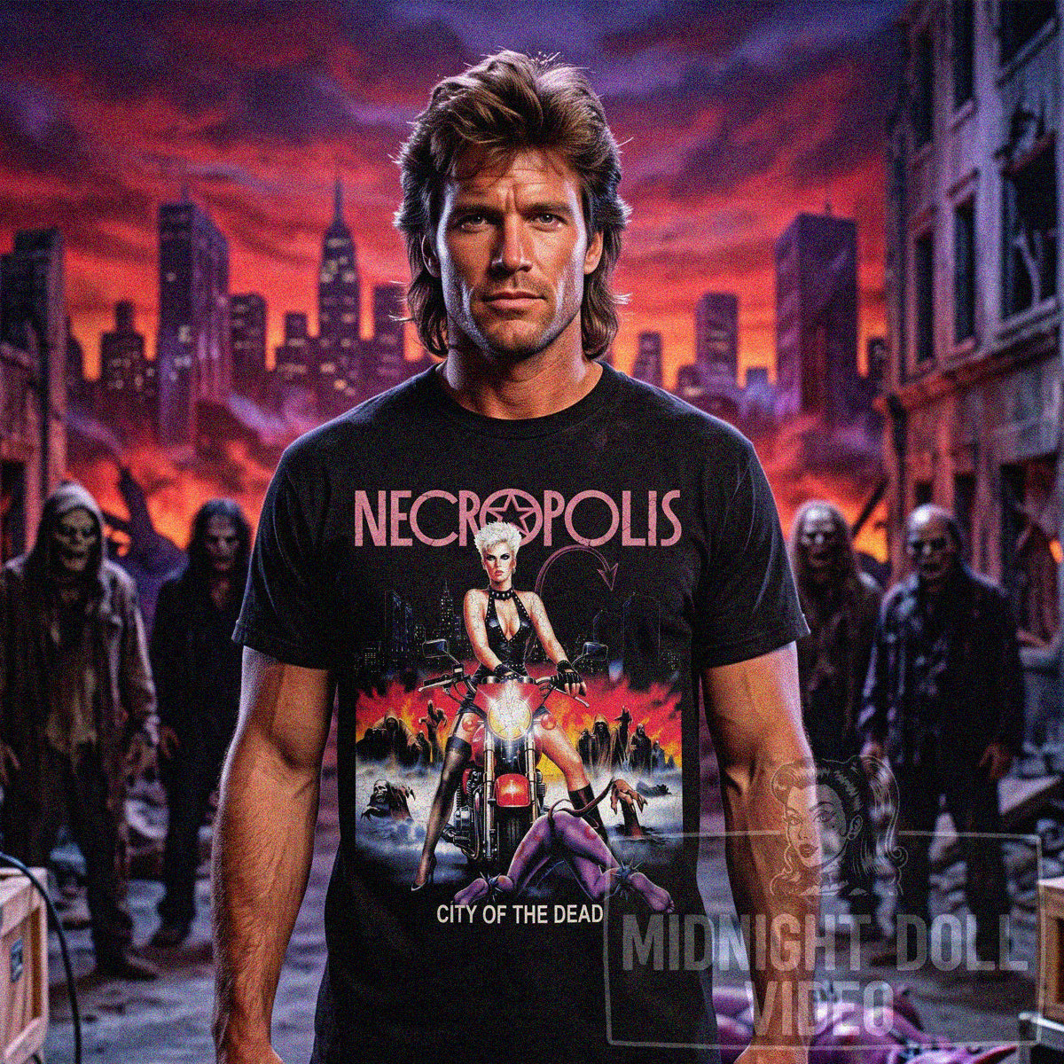 NECROPOLIS: CITY OF THE DEAD - Vintage Gothic Horror & B-Movie Cult T-Shirt