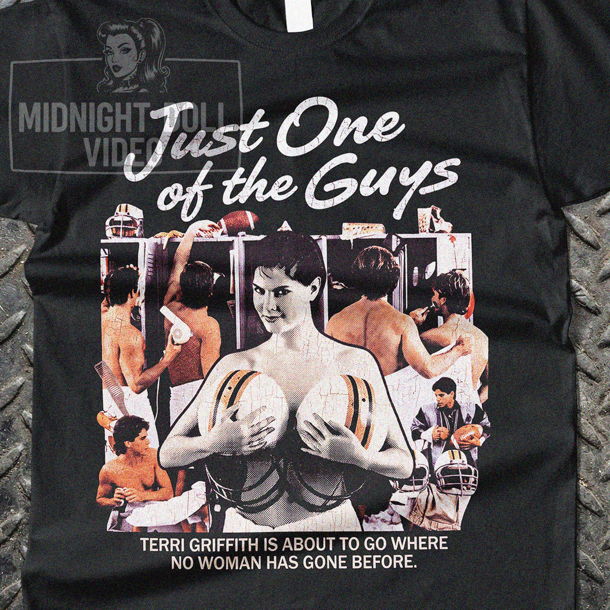 JUST ONE OF THE GUYS (1985) - "Terri Griffith is about to go where no woman has gone before" Vintage Shirt