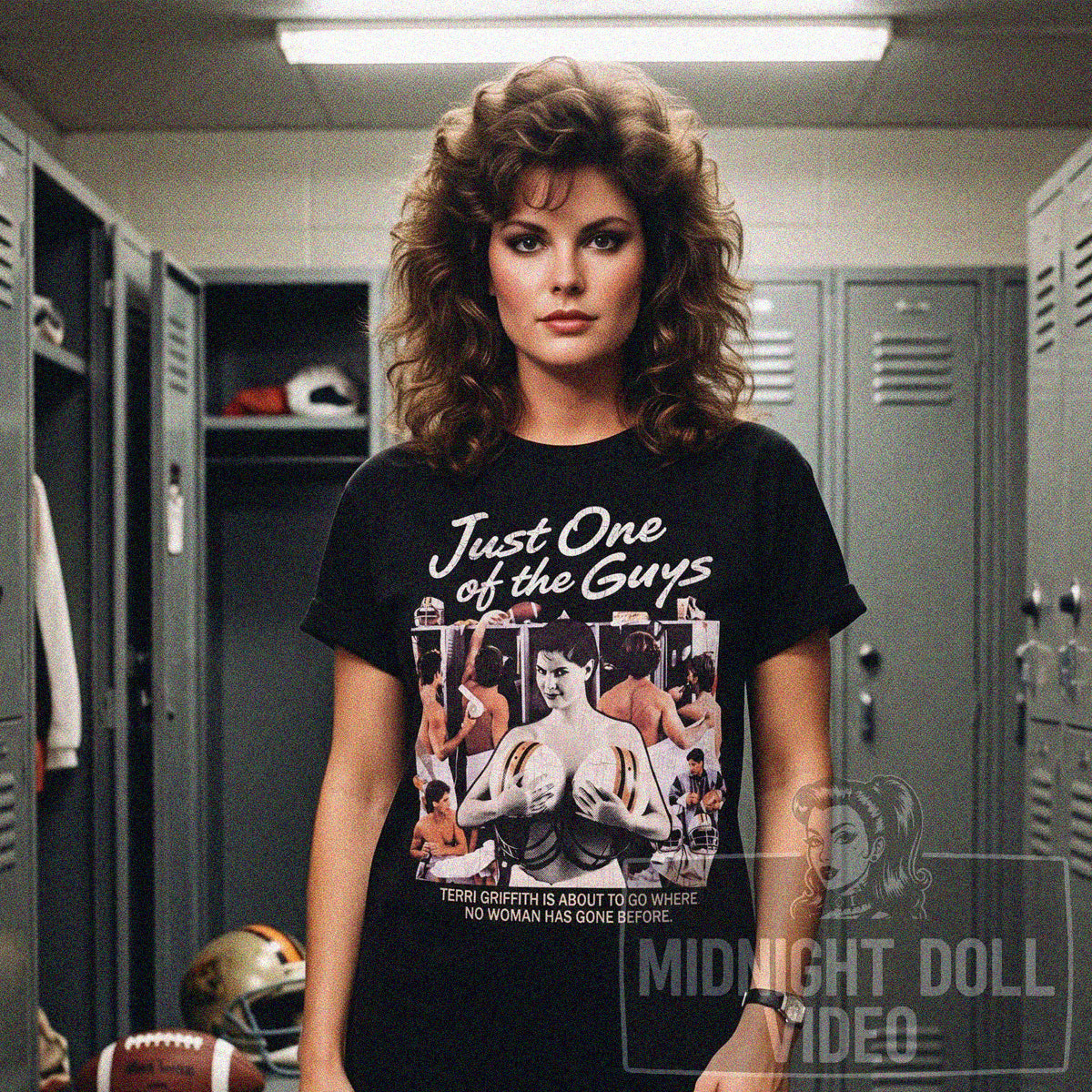 JUST ONE OF THE GUYS (1985) - "Terri Griffith is about to go where no woman has gone before" Vintage Shirt