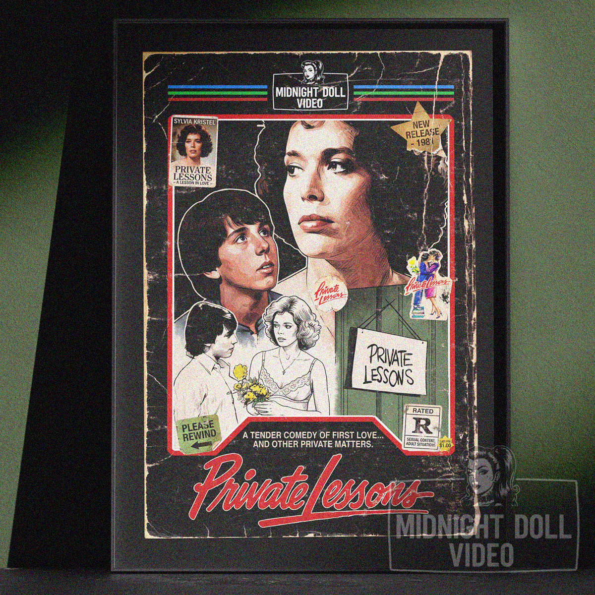 PRIVATE LESSONS (1981) - "A tender comedy of first love..." VHS TRIBUTE ART PRINT